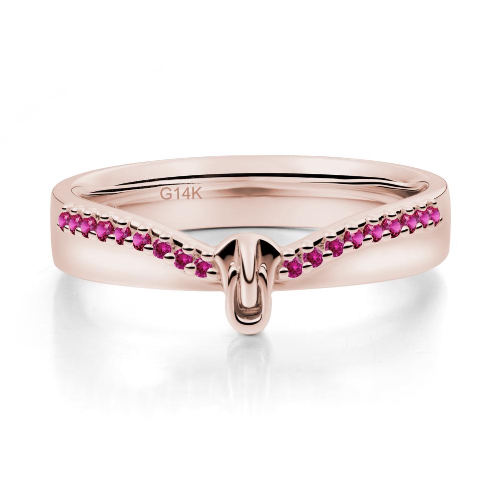Ruby Modern Chevron Stackable Ring - LUO Jewelry #metal_14k rose gold