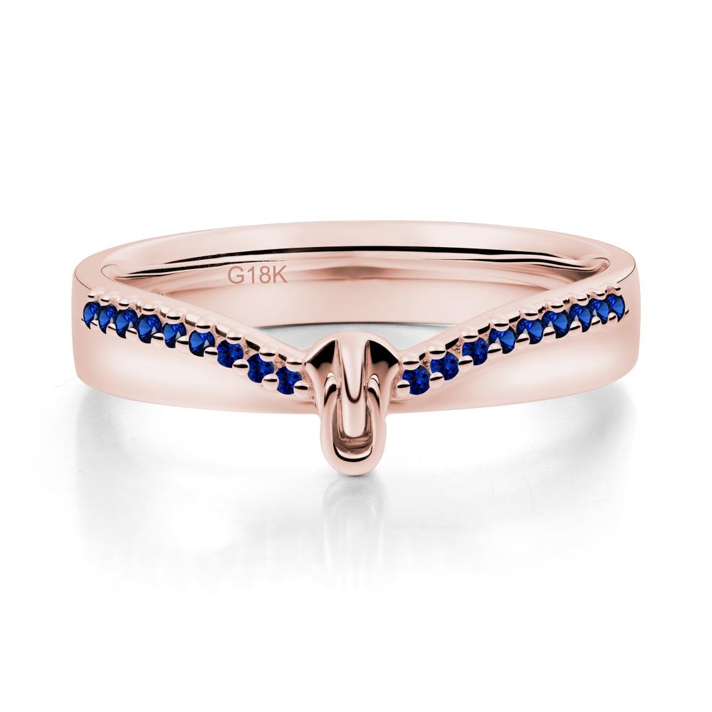 Zipper Inspired Movable Clasp Sapphire Curved Ring - LUO Jewelry #metal_18k rose gold