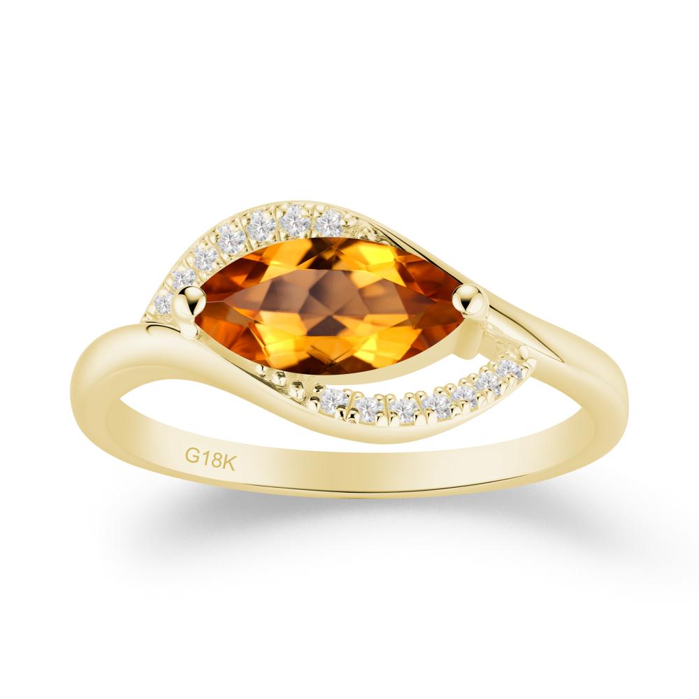 Leaf Citrine Bypass Ring - LUO Jewelry #metal_18k yellow gold