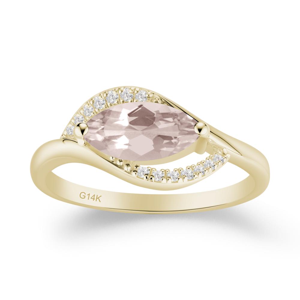 Unique Bypass Morganite Engagement Ring - LUO Jewelry #metal_14k yellow gold