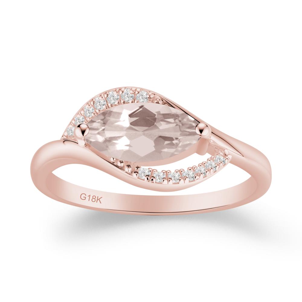 Unique Bypass Morganite Engagement Ring - LUO Jewelry #metal_18k rose gold