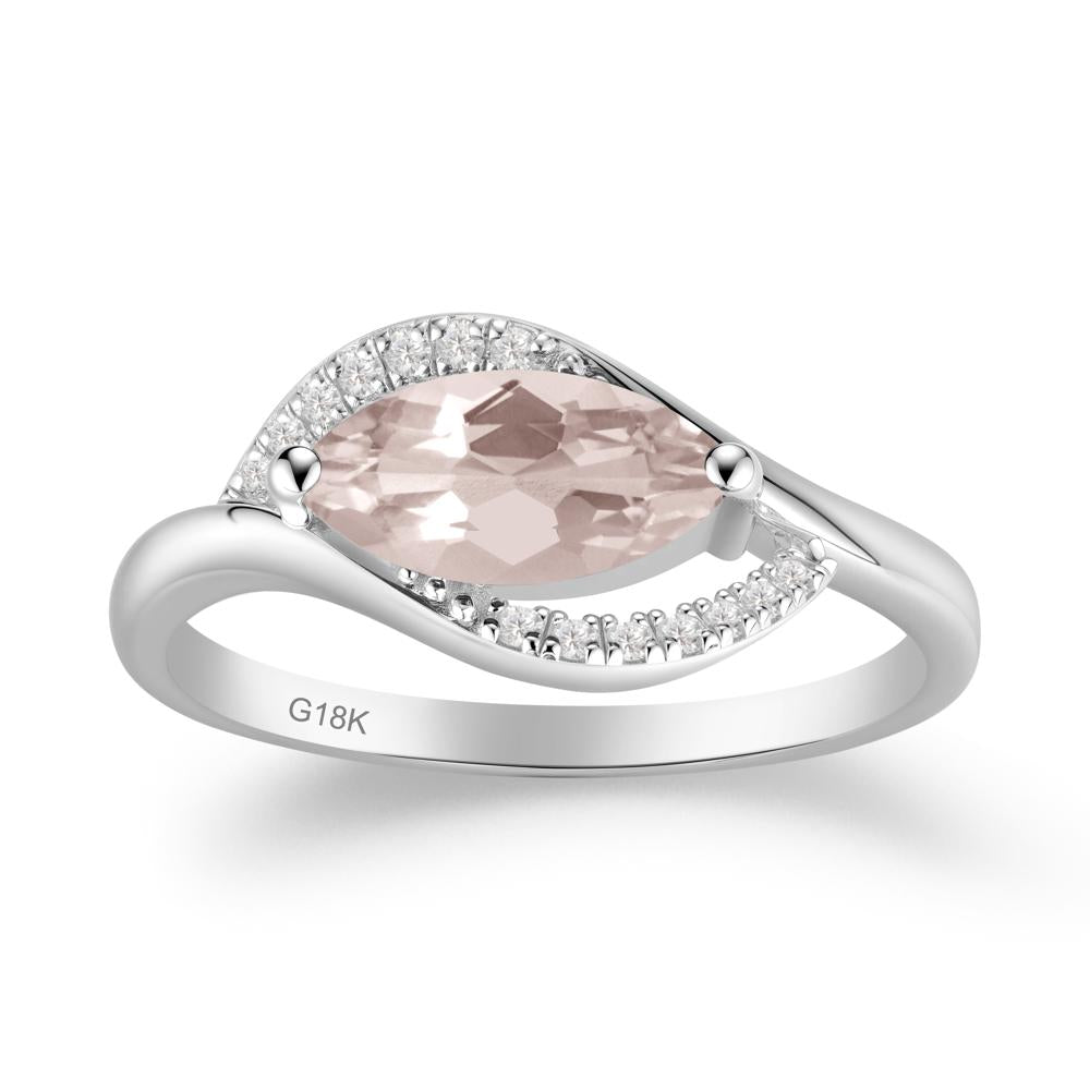 Unique Bypass Morganite Engagement Ring - LUO Jewelry #metal_18k white gold
