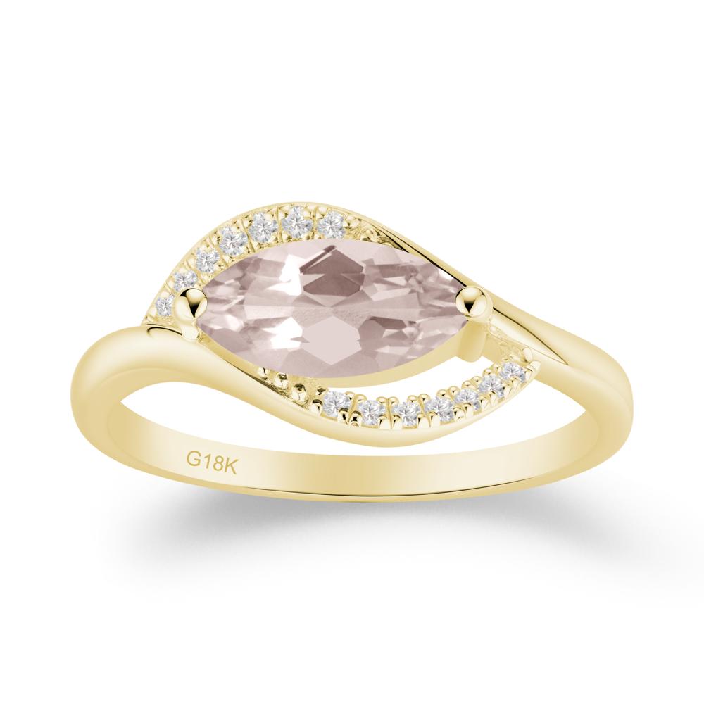Unique Bypass Morganite Engagement Ring - LUO Jewelry #metal_18k yellow gold