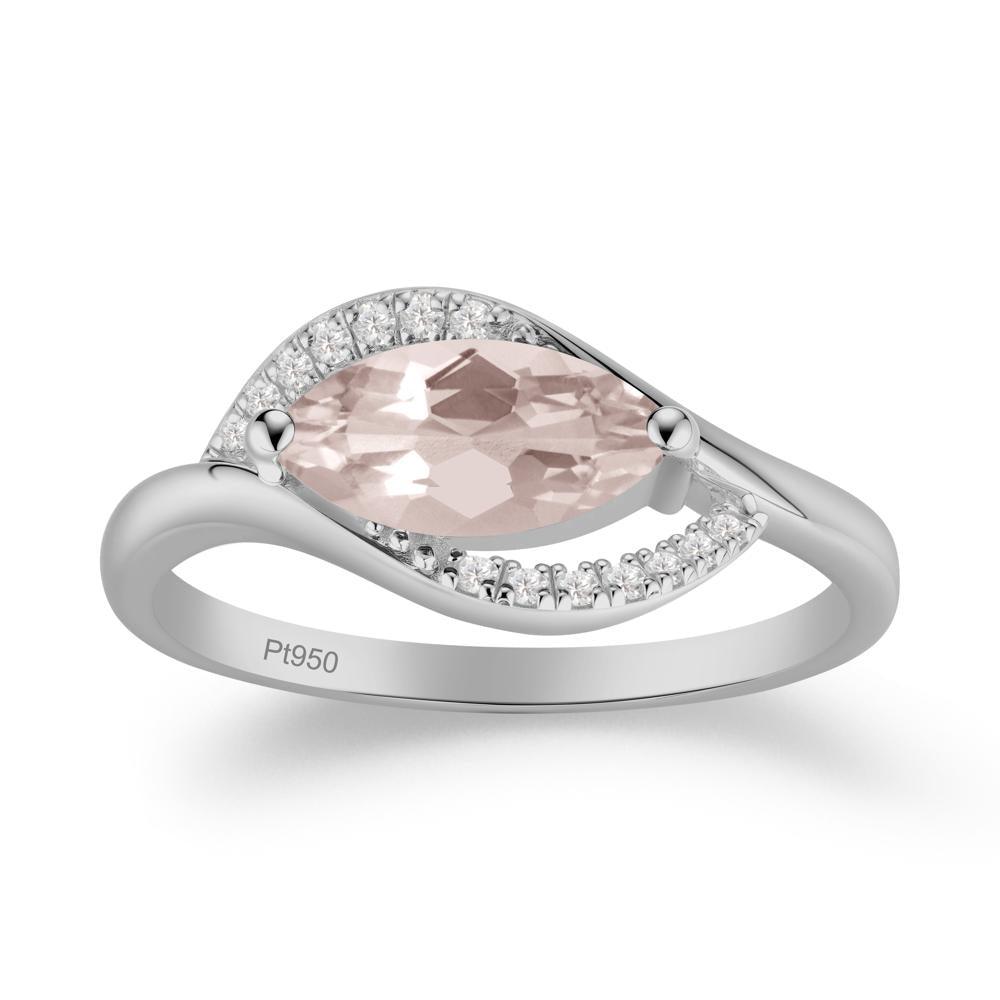 Unique Bypass Morganite Engagement Ring - LUO Jewelry #metal_platinum