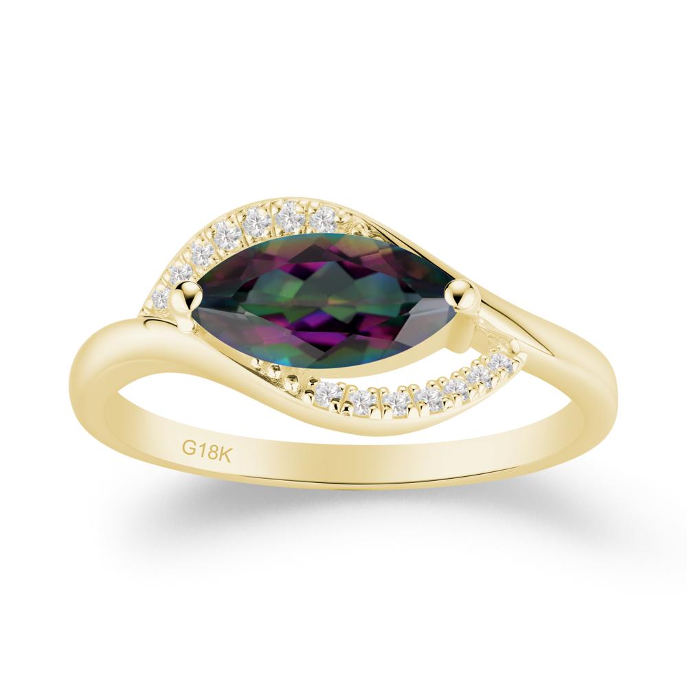 Leaf Inspired Marquise Cut Mystic Topaz Ring - LUO Jewelry #metal_18k yellow gold
