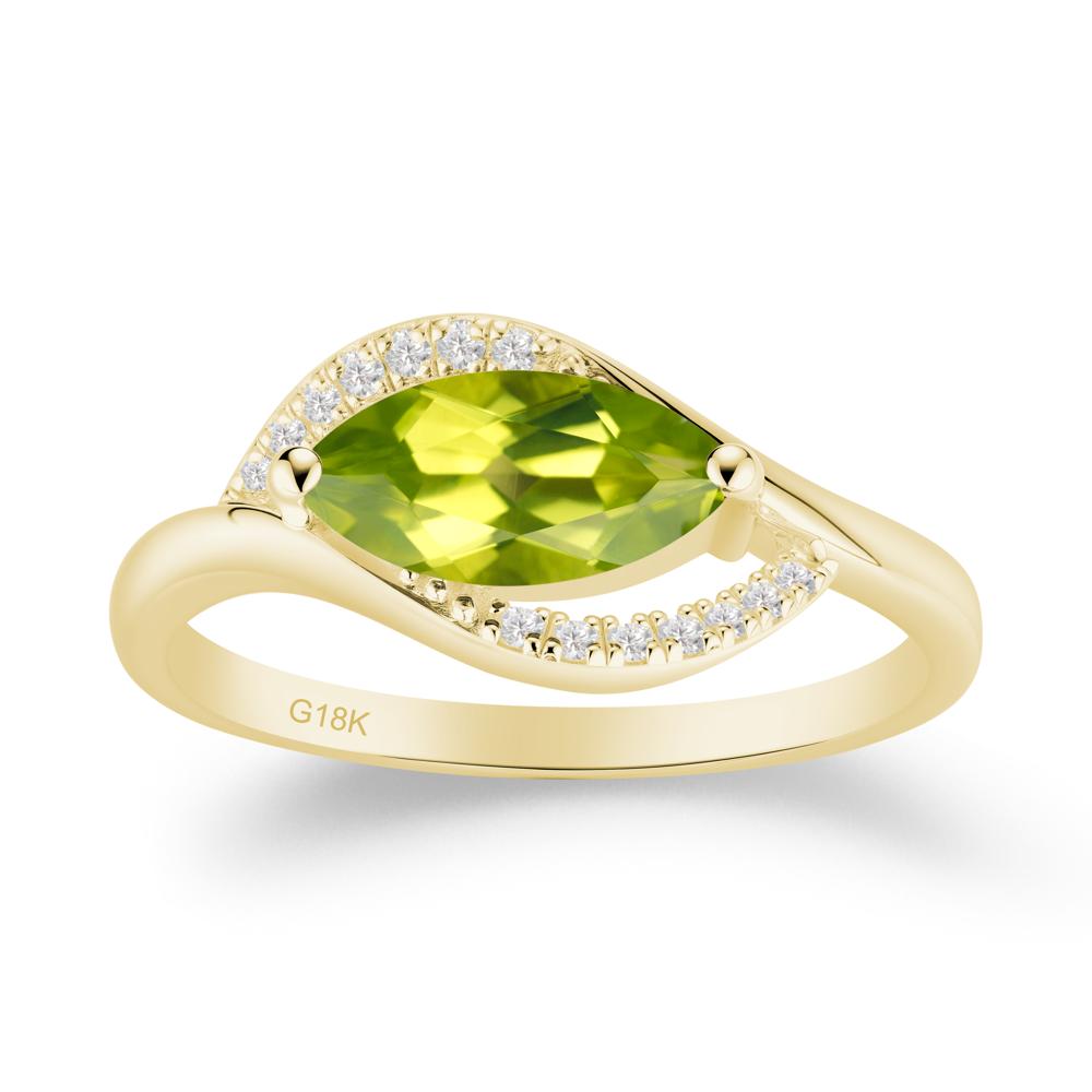 Unique Bypass Peridot Engagement Ring - LUO Jewelry #metal_18k yellow gold