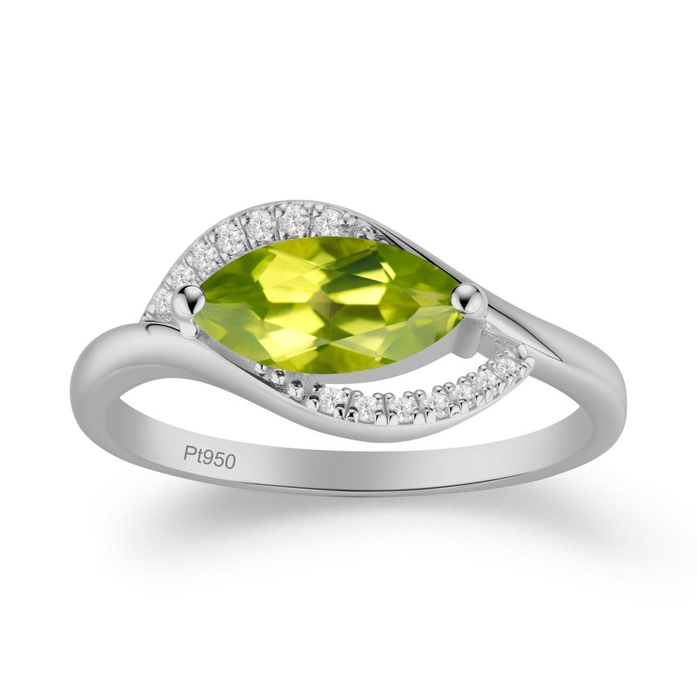 Unique Bypass Peridot Engagement Ring - LUO Jewelry #metal_platinum