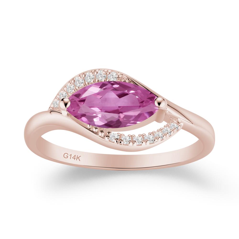 Leaf Pink Sapphire Bypass Ring - LUO Jewelry #metal_14k rose gold
