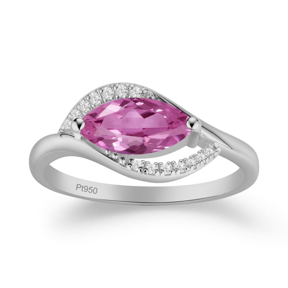 Leaf Pink Sapphire Bypass Ring - LUO Jewelry #metal_platinum