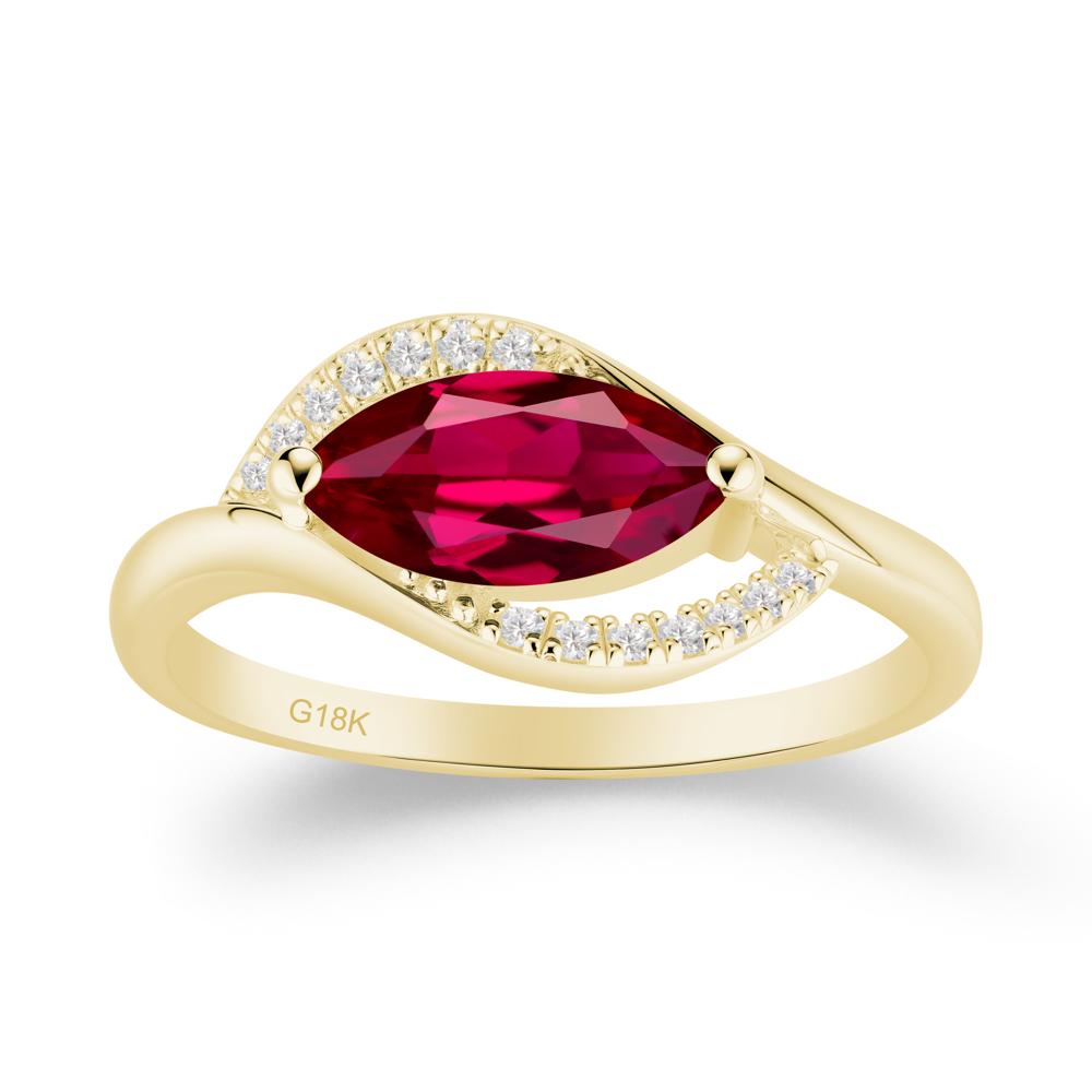 Unique Bypass Ruby Engagement Ring - LUO Jewelry #metal_18k yellow gold