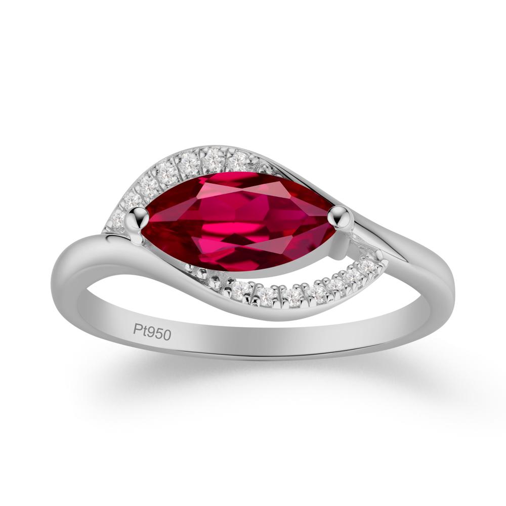 Unique Bypass Ruby Engagement Ring - LUO Jewelry #metal_platinum