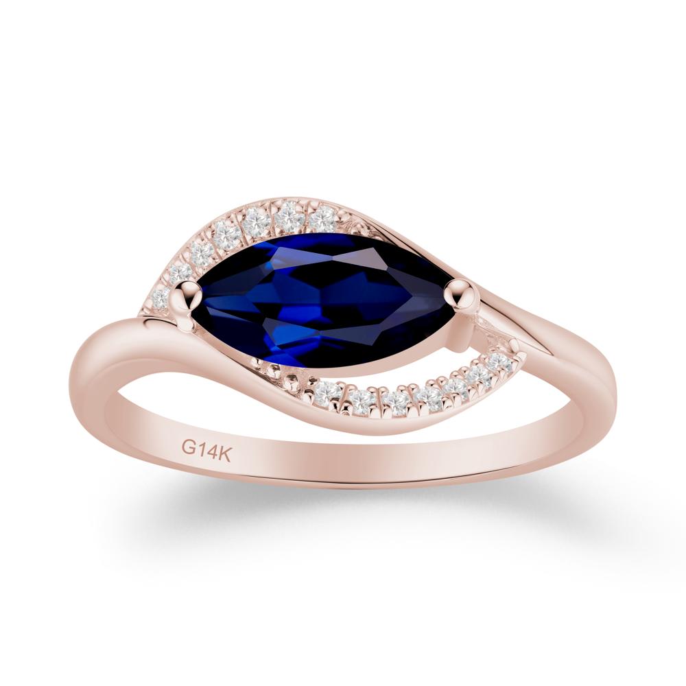 Leaf Sapphire Bypass Ring - LUO Jewelry #metal_14k rose gold