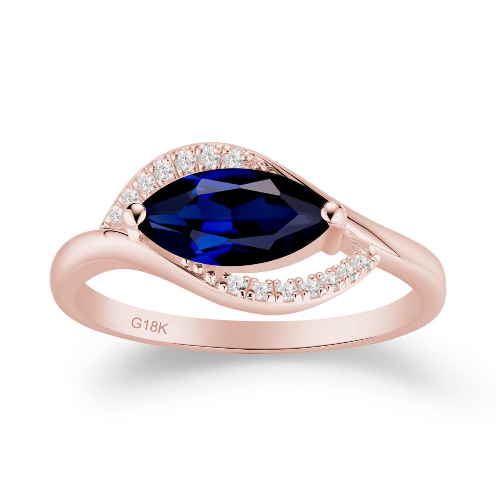 Leaf Sapphire Bypass Ring - LUO Jewelry #metal_18k rose gold