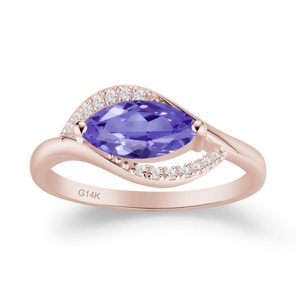 Unique Bypass Tanzanite Engagement Ring - LUO Jewelry #metal_14k rose gold