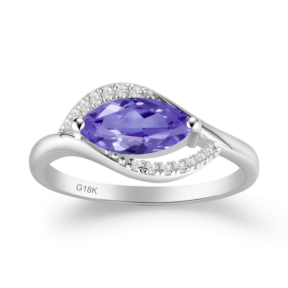 Unique Bypass Tanzanite Engagement Ring - LUO Jewelry #metal_18k white gold