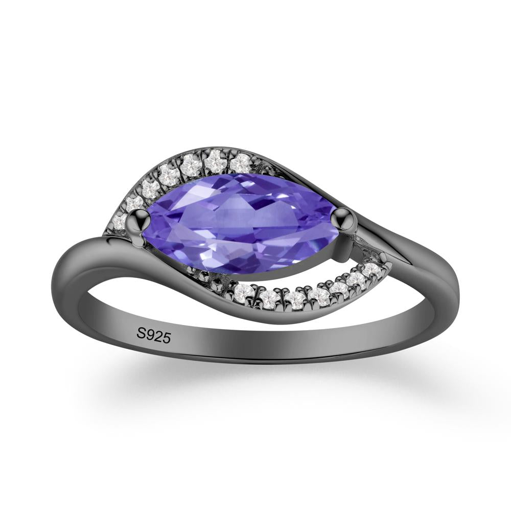 Unique Bypass Tanzanite Engagement Ring - LUO Jewelry #metal_black finish sterling silver