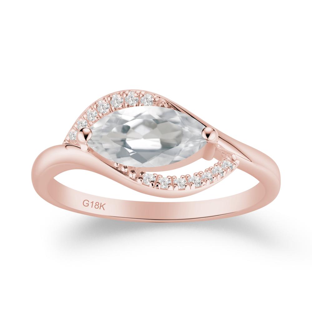 Leaf White Topaz Bypass Ring - LUO Jewelry #metal_18k rose gold