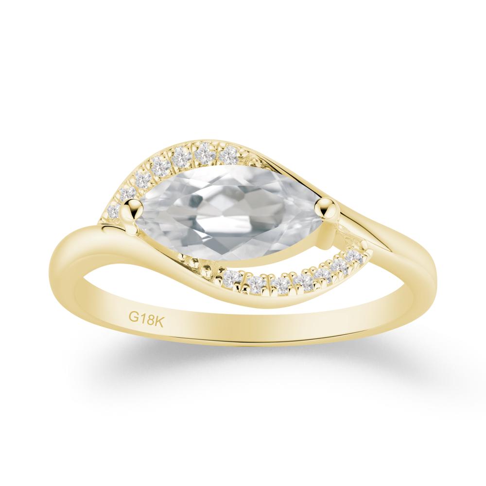Leaf White Topaz Bypass Ring - LUO Jewelry #metal_18k yellow gold