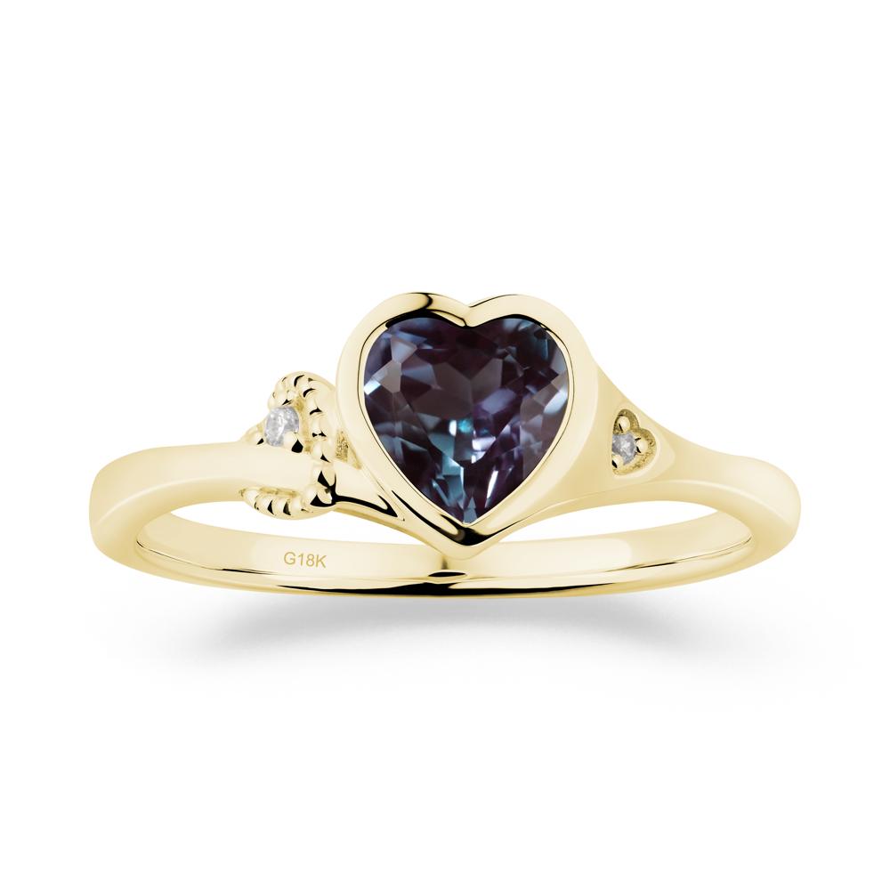 Vintage Heart Alexandrite Knot Ring - LUO Jewelry #metal_18k yellow gold