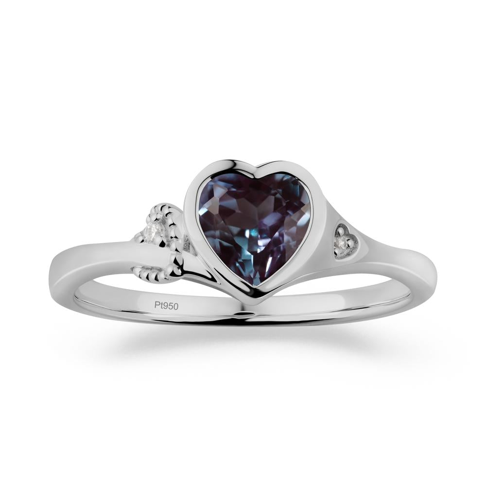 Vintage Heart Alexandrite Knot Ring - LUO Jewelry #metal_platinum