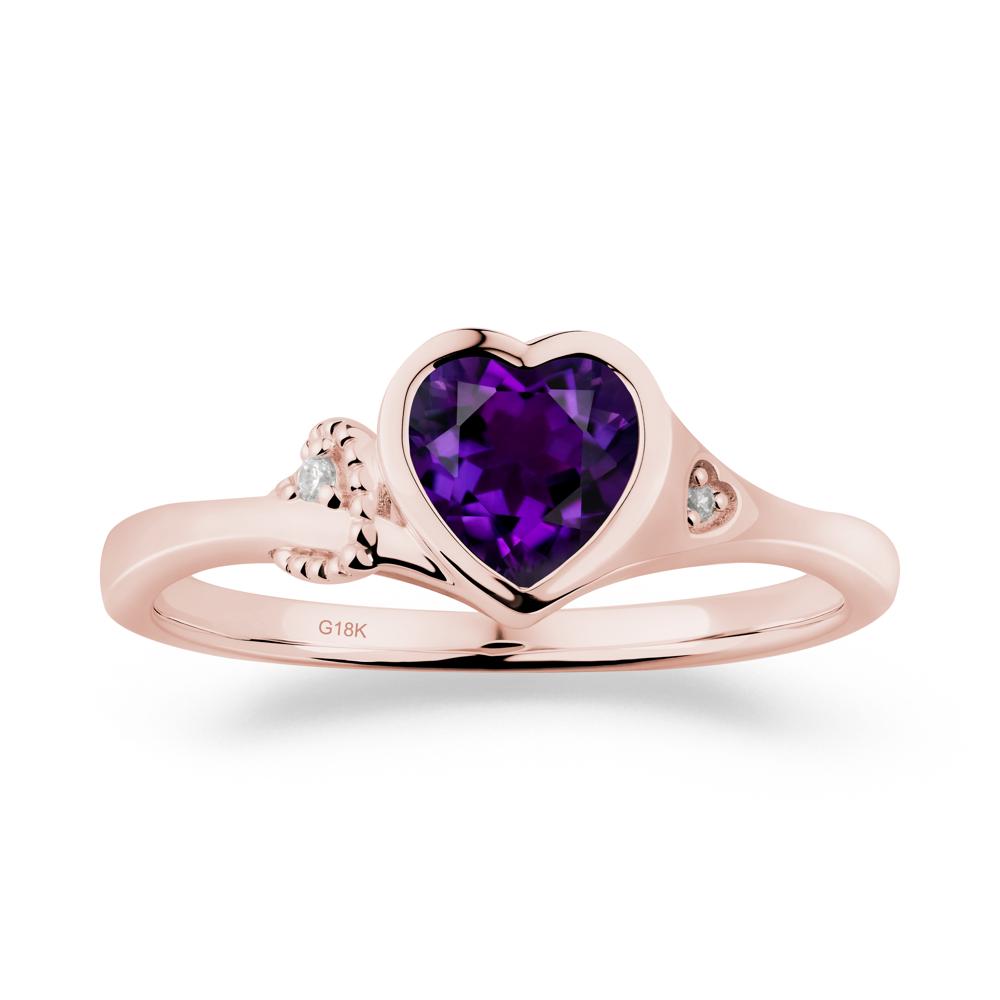 Vintage Heart Amethyst Knot Ring - LUO Jewelry #metal_18k rose gold