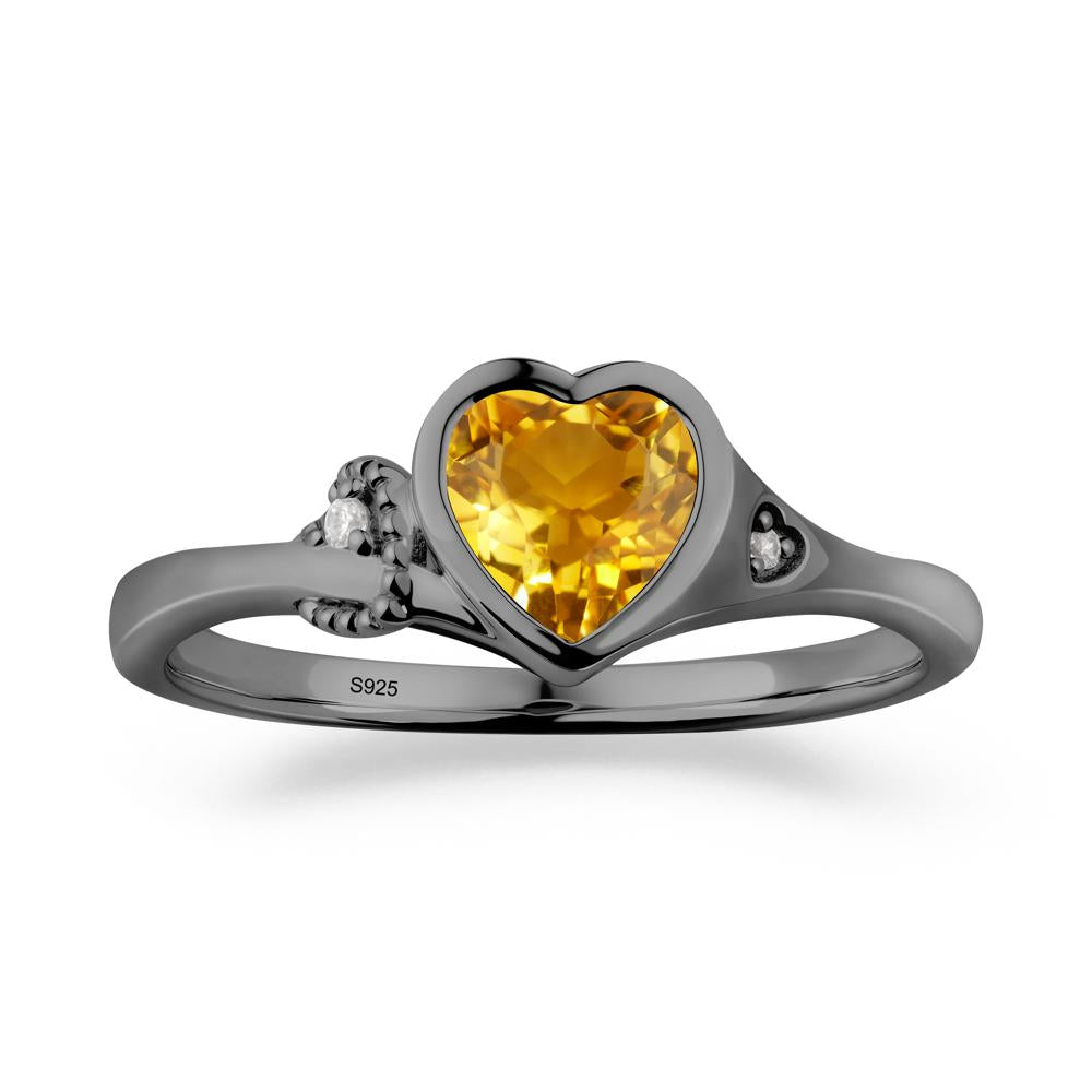 Romantic Filigree Knot Citrine Ring - LUO Jewelry #metal_black finish sterling silver