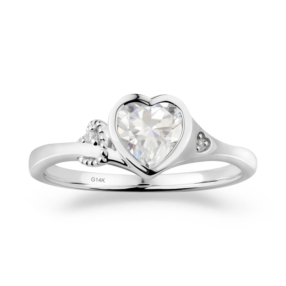 Vintage Heart Cubic Zirconia Knot Ring - LUO Jewelry #metal_14k white gold
