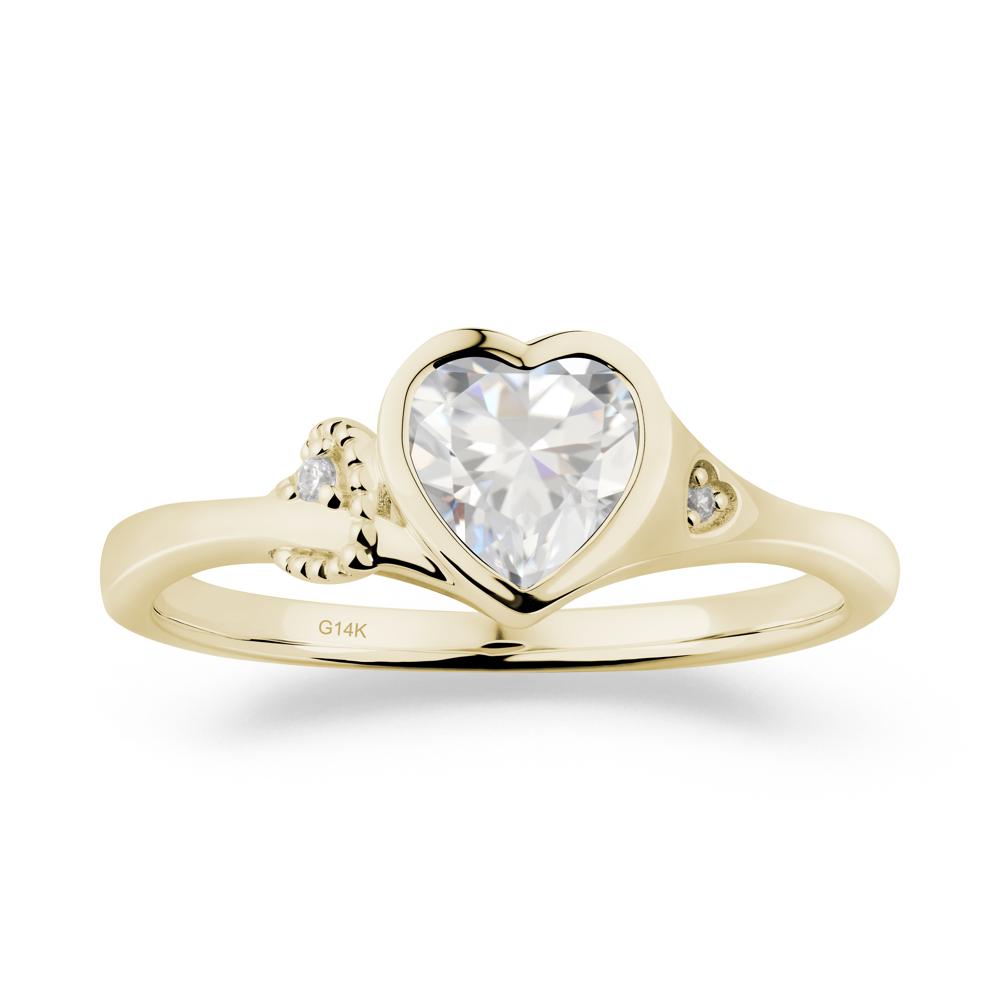 Vintage Heart Cubic Zirconia Knot Ring - LUO Jewelry #metal_14k yellow gold