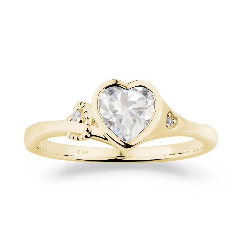 Vintage Heart Cubic Zirconia Knot Ring - LUO Jewelry #metal_18k yellow gold