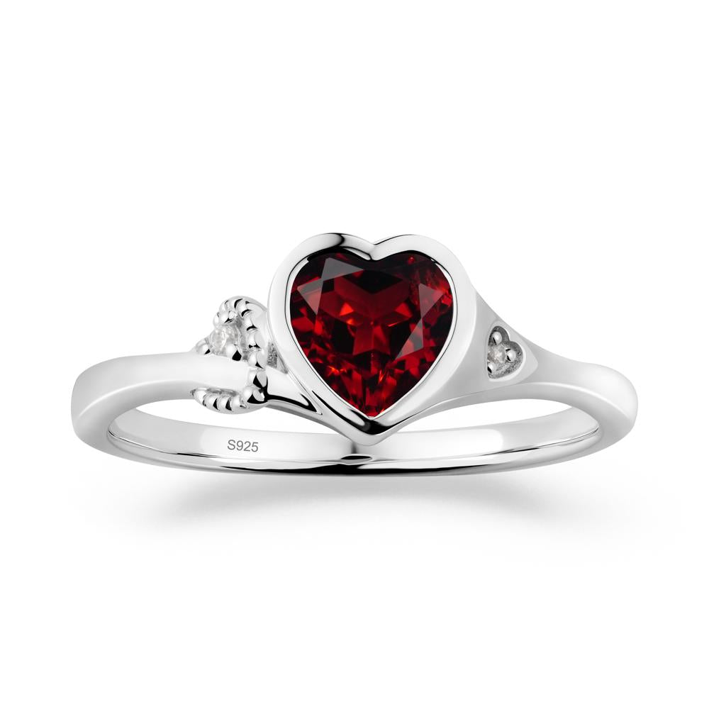 Vintage Heart Garnet Knot Ring - LUO Jewelry #metal_sterling silver