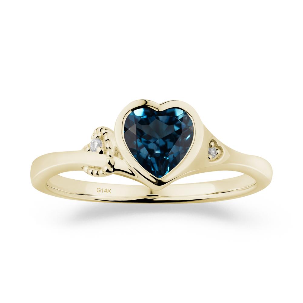 Romantic Filigree Knot London Blue Topaz Ring - LUO Jewelry #metal_14k yellow gold