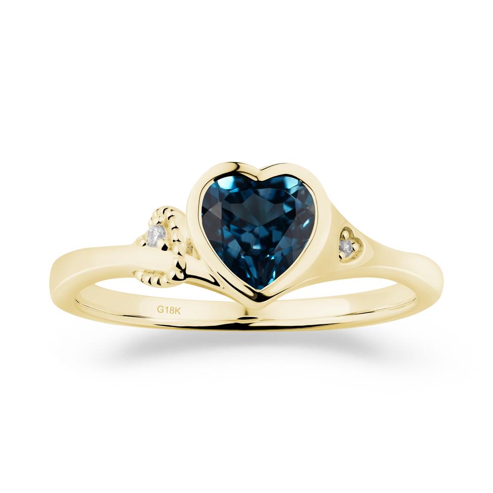 Romantic Filigree Knot London Blue Topaz Ring - LUO Jewelry #metal_18k yellow gold