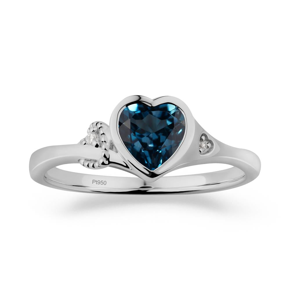 Romantic Filigree Knot London Blue Topaz Ring - LUO Jewelry #metal_platinum