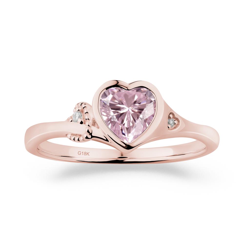 Vintage Heart Pink Cubic Zirconia Knot Ring - LUO Jewelry #metal_18k rose gold