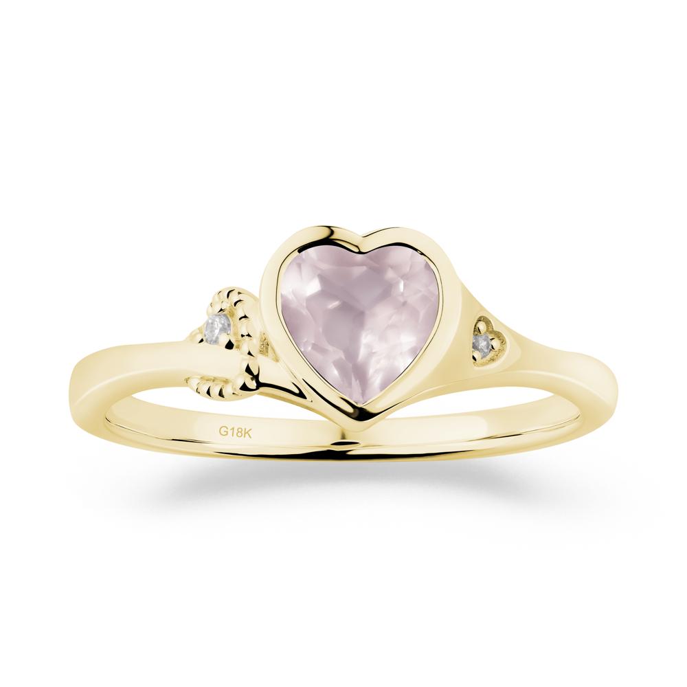 Romantic Filigree Knot Rose Quartz Ring - LUO Jewelry #metal_18k yellow gold