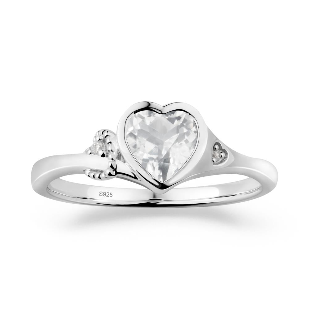 Vintage Heart White Topaz Knot Ring - LUO Jewelry #metal_sterling silver