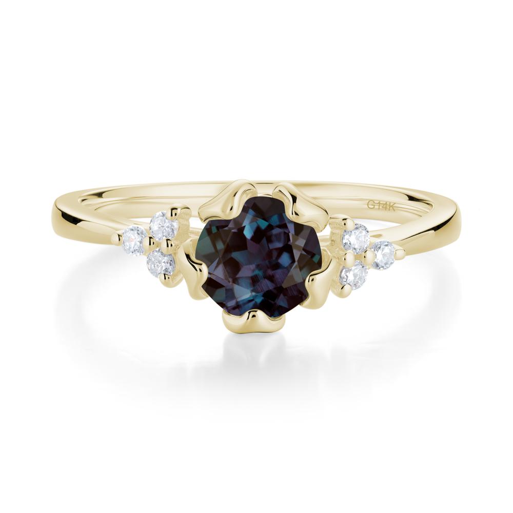 Floral Alexandrite Cluster Ring - LUO Jewelry #metal_14k yellow gold