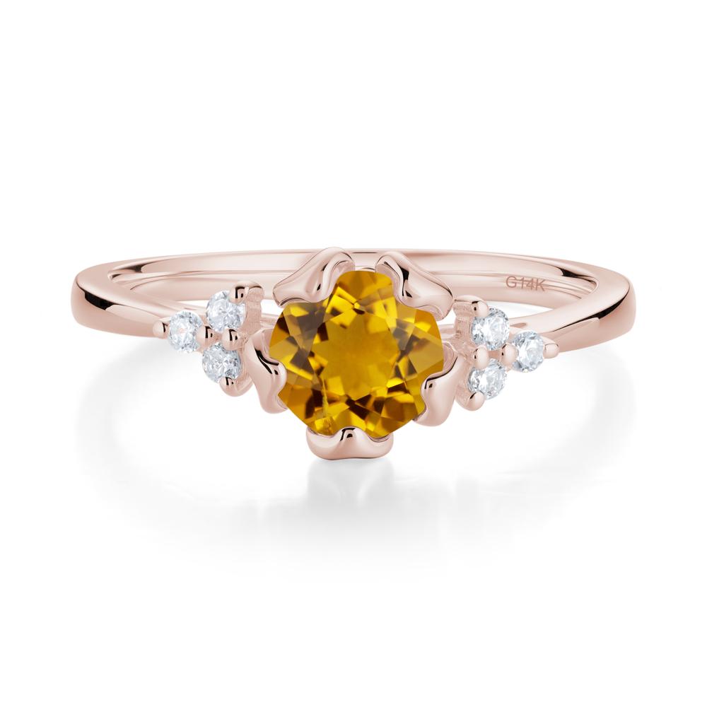Floral Citrine Cluster Ring - LUO Jewelry #metal_14k rose gold