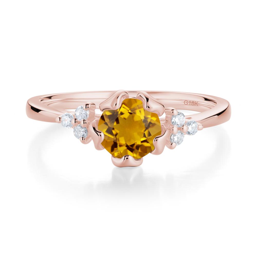 Floral Citrine Cluster Ring - LUO Jewelry #metal_18k rose gold