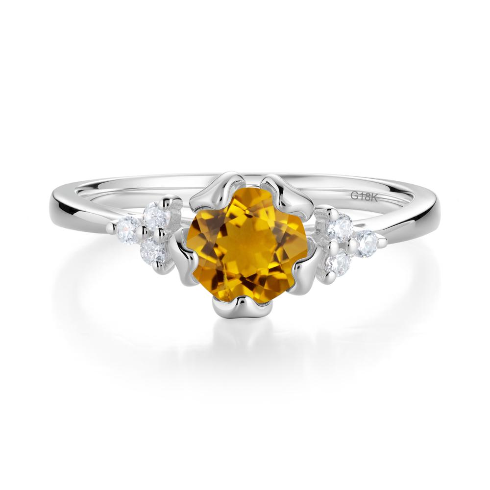 Floral Citrine Cluster Ring - LUO Jewelry #metal_18k white gold