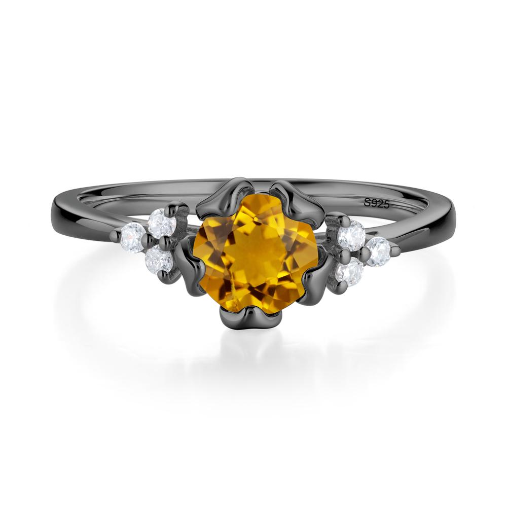 Floral Citrine Cluster Ring - LUO Jewelry #metal_black finish sterling silver