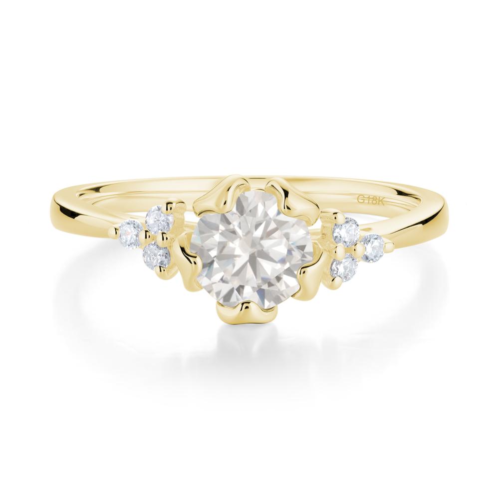 Blooming Cubic Zirconia Flower Ring - LUO Jewelry #metal_18k yellow gold