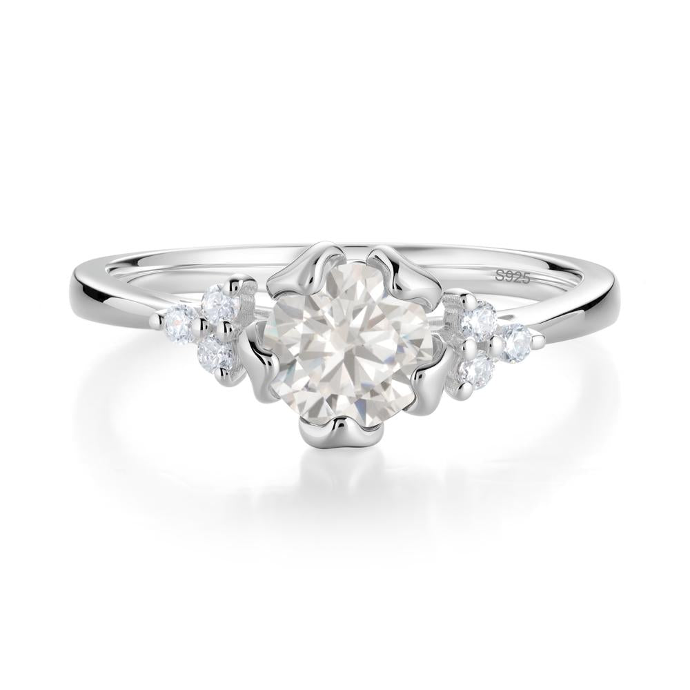 Blooming Cubic Zirconia Flower Ring - LUO Jewelry #metal_sterling silver