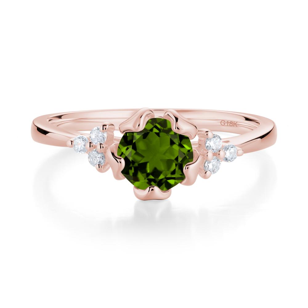 Floral Diopside Cluster Ring - LUO Jewelry #metal_18k rose gold
