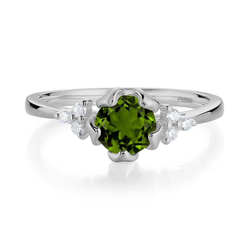 Floral Diopside Cluster Ring - LUO Jewelry #metal_platinum
