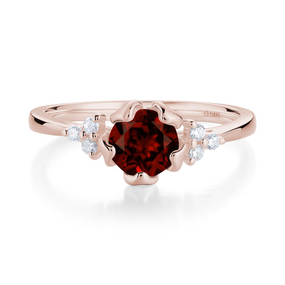 Blooming Garnet Flower Ring - LUO Jewelry #metal_14k rose gold