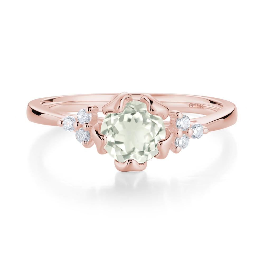 Floral Green Amethyst Cluster Ring - LUO Jewelry #metal_18k rose gold