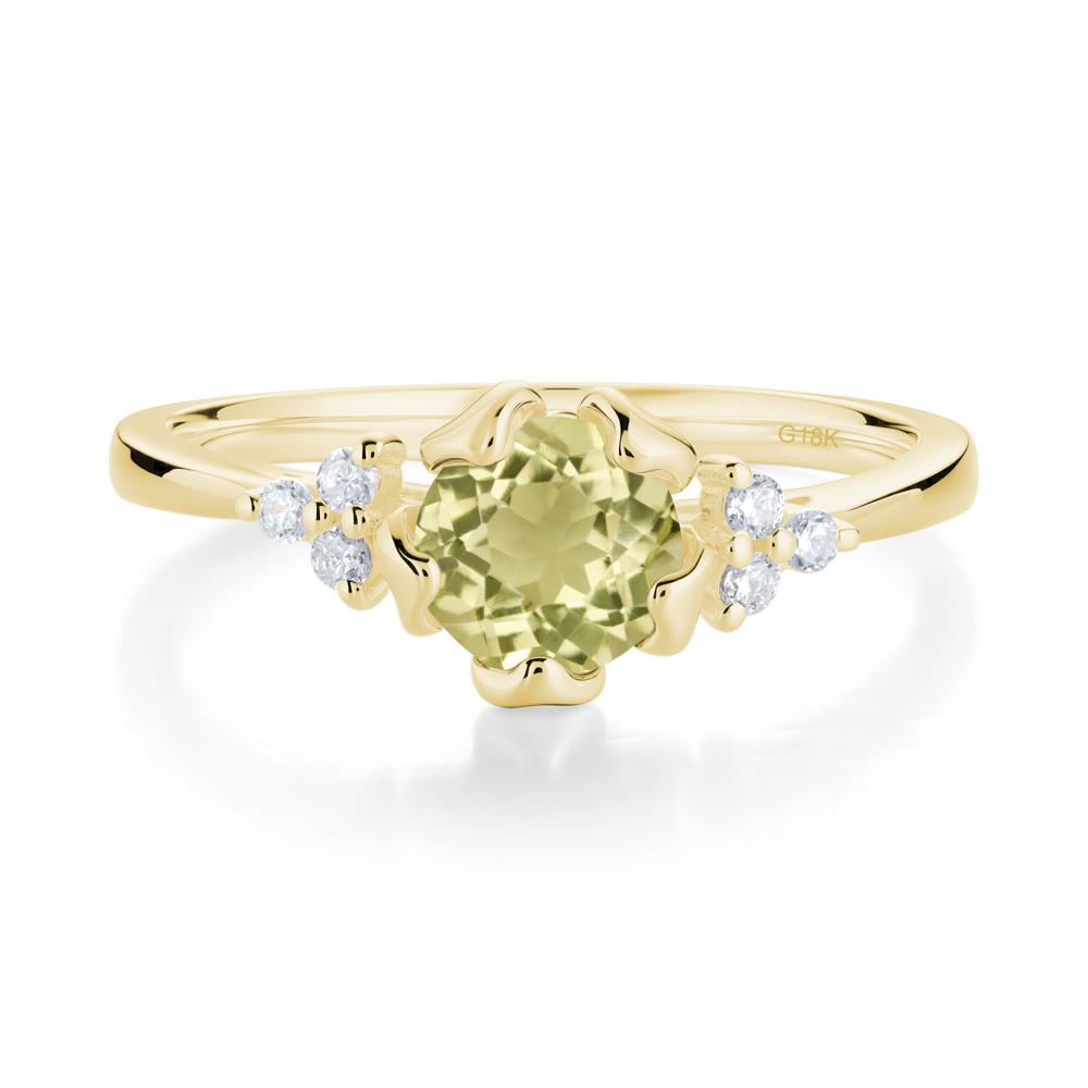 Floral Lemon Quartz Cluster Ring - LUO Jewelry #metal_18k yellow gold
