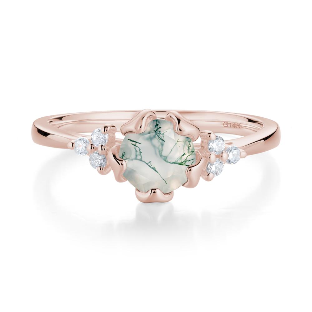 Floral Moss Agate Cluster Ring - LUO Jewelry #metal_14k rose gold