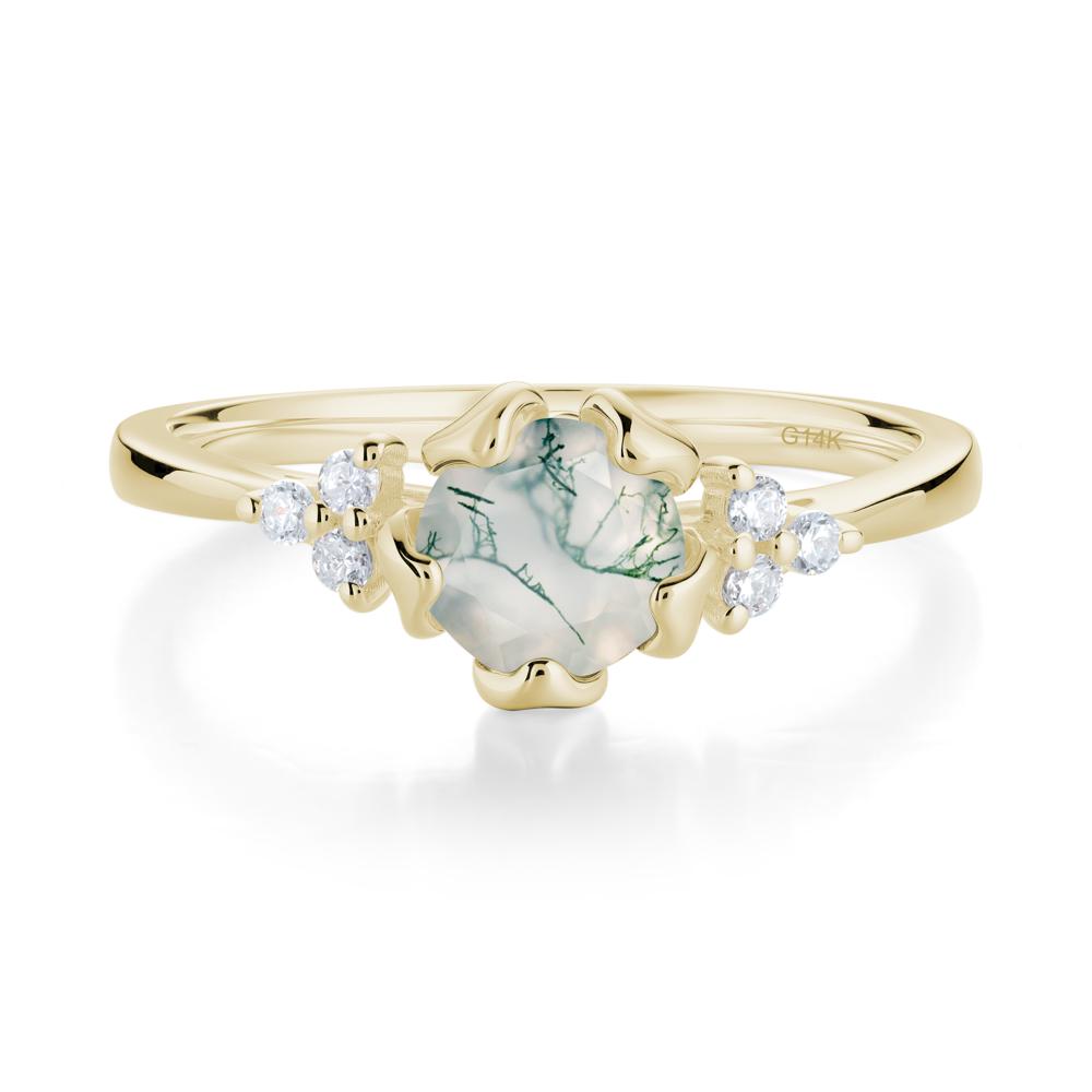 Floral Moss Agate Cluster Ring - LUO Jewelry #metal_14k yellow gold